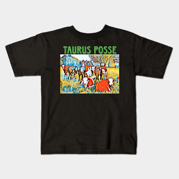 Taurus Posse Abstract - Front Kids T-Shirt by Subversive-Ware 